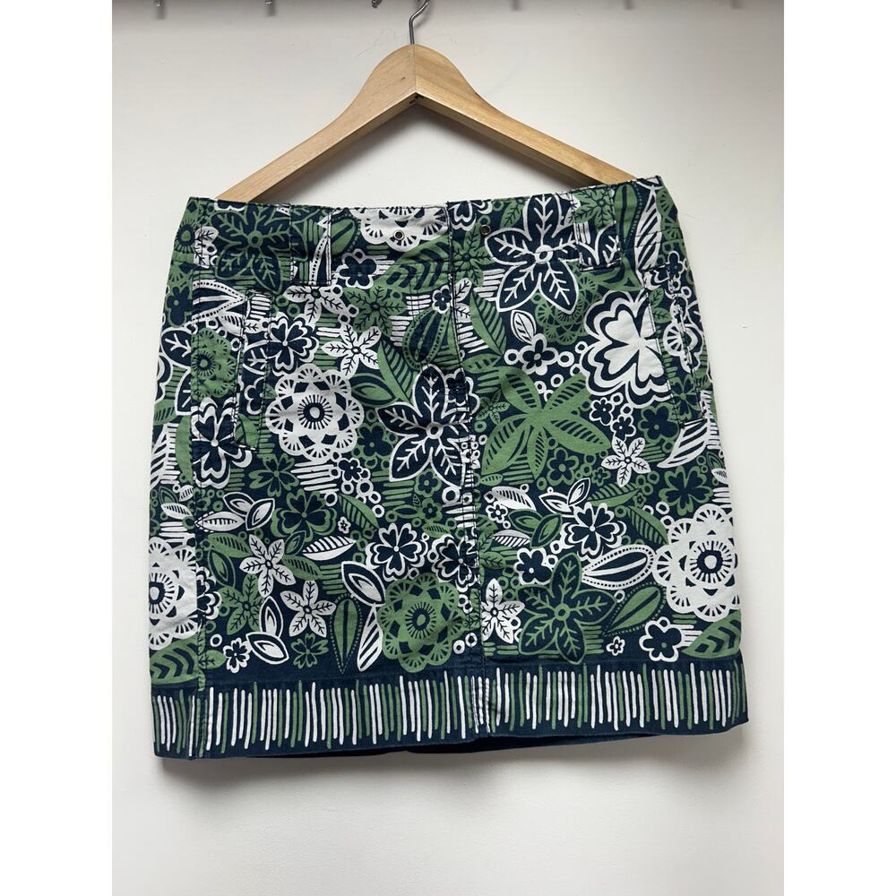 Ann Taylor LOFT Green Floral Mini Skirt Size 10